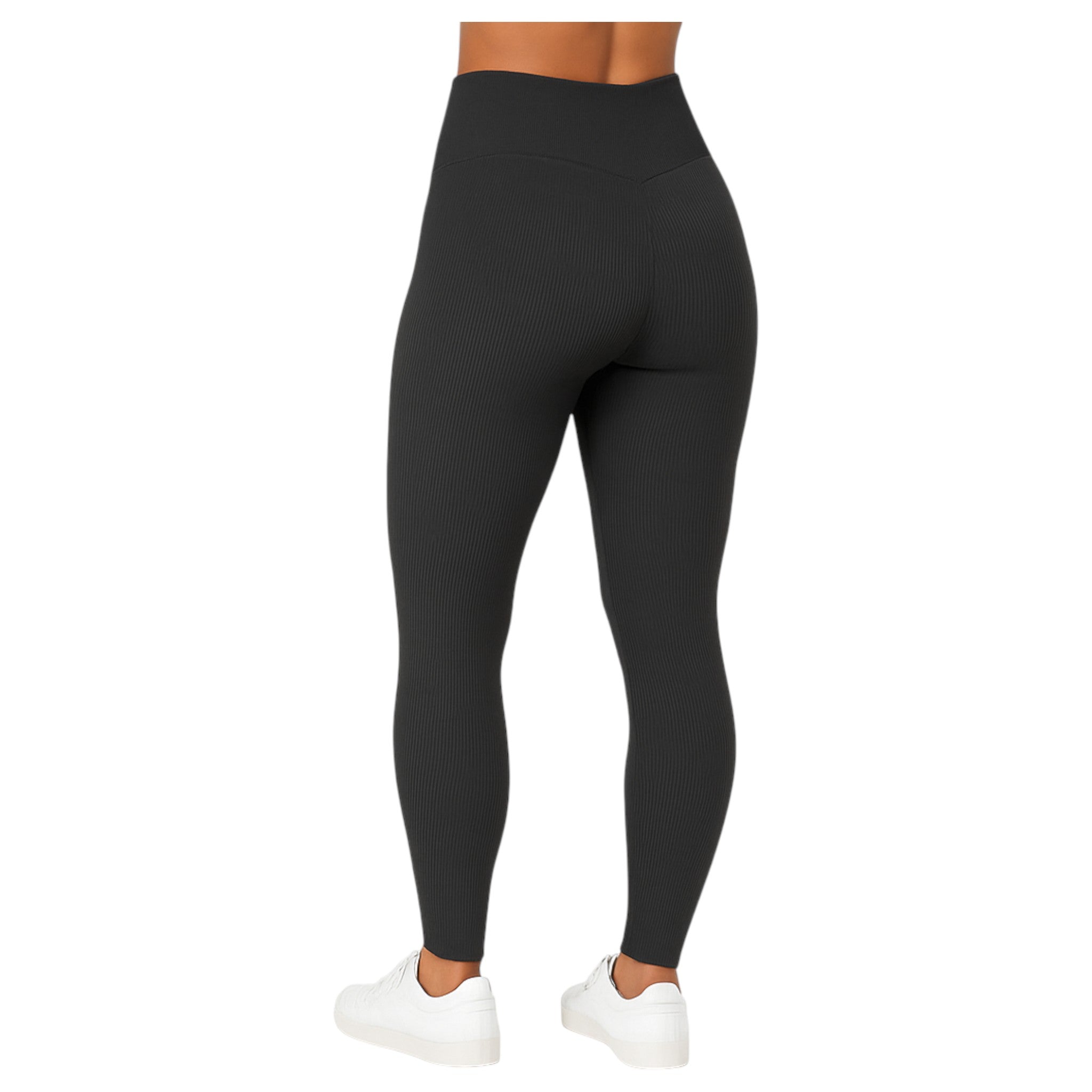 Ladies charcoal grey JDN ribbed fleece inner leggings – warm thermal winter leggings for women